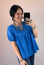 Load image into Gallery viewer, Blue Poplin Top
