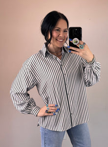 Striped Button Down Top **3 COLORS**
