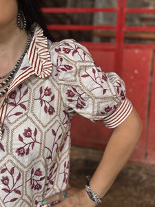 Floral Embroidered Top **2 COLORS**