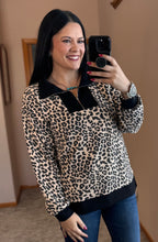 Load image into Gallery viewer, Beige Leopard 1/4 Zip - PLUS
