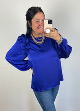 Load image into Gallery viewer, Royal Ruffle Shoulder Top
