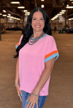 Load image into Gallery viewer, Striped Sleeve Urban Ribbed Top **2 COLORS** - PLUS
