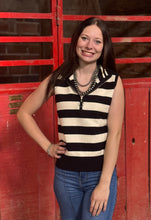 Load image into Gallery viewer, Black And White Stripe Knit Top
