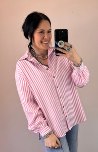 Striped Button Down Top **3 COLORS**