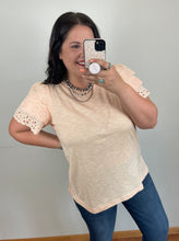 Load image into Gallery viewer, Lace Sleeve Top **2 COLORS** - PLUS
