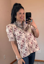 Load image into Gallery viewer, Floral Striped Contrast Top **2 COLORS** - PLUS
