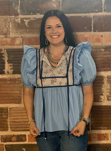 Floral Yoke Top **2 COLORS**