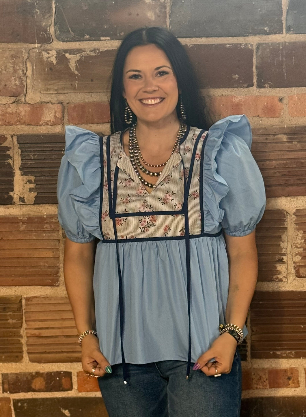 Floral Yoke Top **2 COLORS**