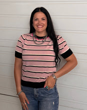 Load image into Gallery viewer, Multi Short Sleeve Striped Sweater Top **3 COLORS**
