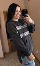 Load image into Gallery viewer, Charcoal Leopard Colorblock Hoodie
