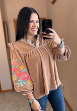 Load image into Gallery viewer, Velvet Embroidered Top **2 COLORS**

