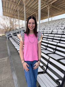 Pink Ribbed Top
