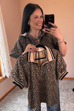 Load image into Gallery viewer, Leopard 1/4 Zip Top **2 COLORS** - PLUS
