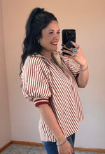 Load image into Gallery viewer, Striped 1/4 zip Top **3 COLORS** - PLUS
