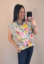Load image into Gallery viewer, Floral Striped Sleeve Top **2 COLORS**
