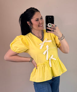 Yellow Peplum Top