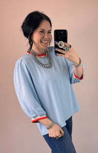 Striped Ribbing 3/4 Sleeve Top **3 COLORS**