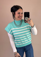 Load image into Gallery viewer, Mint Striped Sweater Vest
