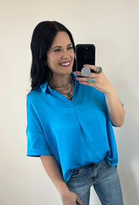 OVERSIZED Satin Collared Top **3 COLORS** RESTOCK