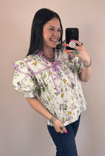 Load image into Gallery viewer, Lime Floral Top
