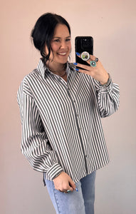 Striped Button Down Top **3 COLORS**