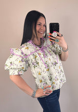 Load image into Gallery viewer, Lime Floral Top
