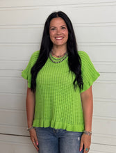 Load image into Gallery viewer, Ruffle Hem Short Sleeve Top ** 3 COLORS **
