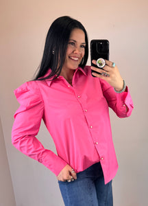 Solid Button Down Top **2 COLORS** - PLUS