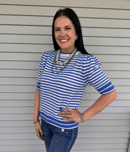 Load image into Gallery viewer, Striped Pointelle Sweater Top **5 COLORS**
