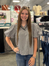 Load image into Gallery viewer, Gingham Puff Sleeve Top **2 COLORS**
