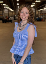Load image into Gallery viewer, Gingham Bow Detail Top **2 COLORS**
