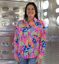 Load image into Gallery viewer, Floral Patchwork Button Down Top - PLUS
