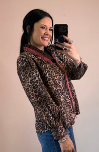 Leopard Button Down Top