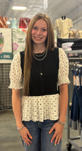 Load image into Gallery viewer, Sweater Polka Dot Detail Top ** 2 COLORS **
