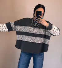 Load image into Gallery viewer, Charcoal Colorblock Top - PLUS
