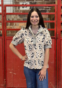 Floral Embroidered Top **2 COLORS**