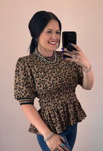 Load image into Gallery viewer, Leopard Peplum Top
