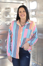Load image into Gallery viewer, Multi Color Striped Button Down Top - Restock
