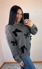 Load image into Gallery viewer, Velvet Bow Sweater **2 COLORS**
