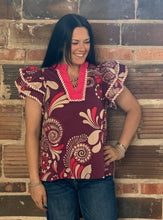 Load image into Gallery viewer, Paisley Tiered Sleeve Top **2 COLORS**
