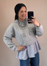 Load image into Gallery viewer, Textured Twofer Hoodie **2 COLORS**
