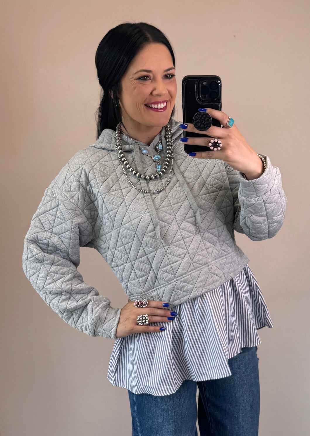 Textured Twofer Hoodie **2 COLORS**