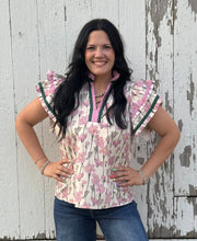Load image into Gallery viewer, Floral Flutter Sleeve Top **2 COLORS**
