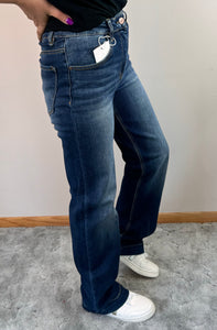 High-Rise Straight Leg Risen Jeans - PLUS