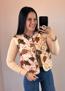 Brown Patchwork Vest