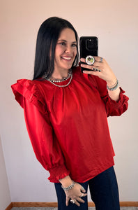 Satin 3/4 Sleeve Top **2 COLORS**