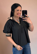 Load image into Gallery viewer, Puff Sleeve 1/4 Zip Top *2 COLORS**
