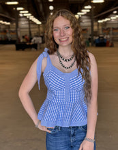 Load image into Gallery viewer, Gingham Bow Detail Top **2 COLORS**
