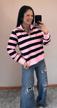 Load image into Gallery viewer, Striped 1/4 Zip Top **2 COLORS**
