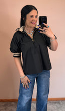 Load image into Gallery viewer, Puff Sleeve 1/4 Zip Top *2 COLORS**
